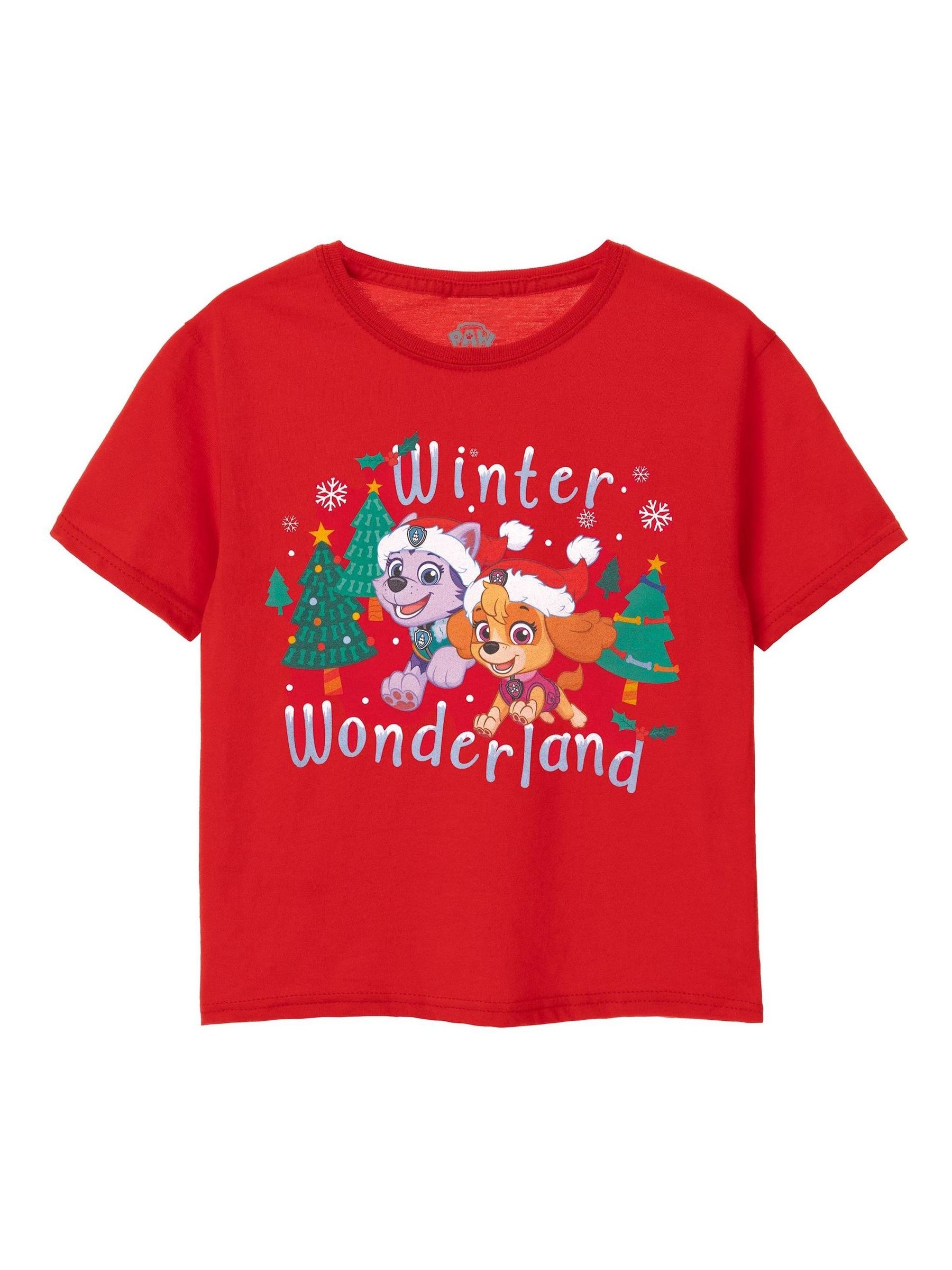 Rood Paw Patrol - Vanilla Underground - kerst-t-shirt voor meisjes van 100% katoen