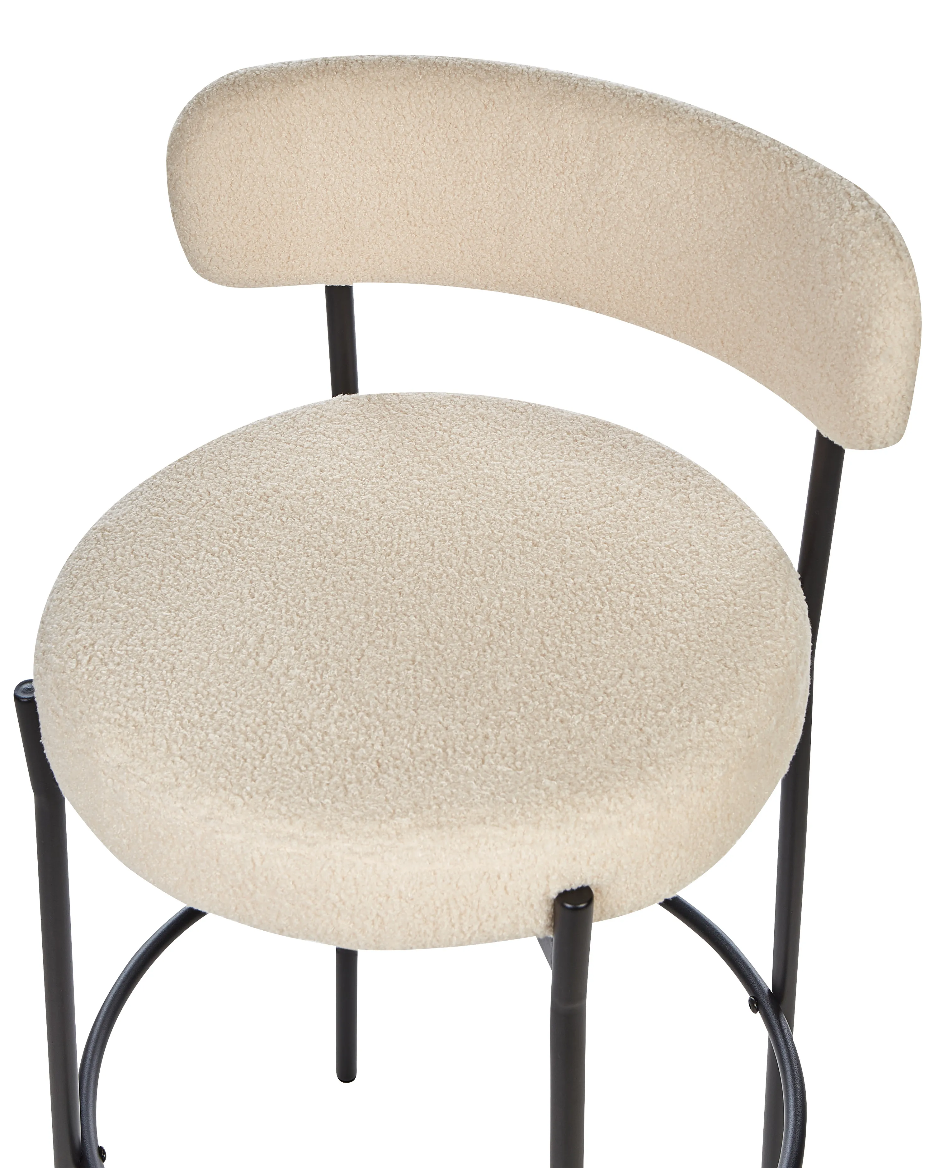 Set van 2 barstoelen ALLISON Bouclé Lichtbeige