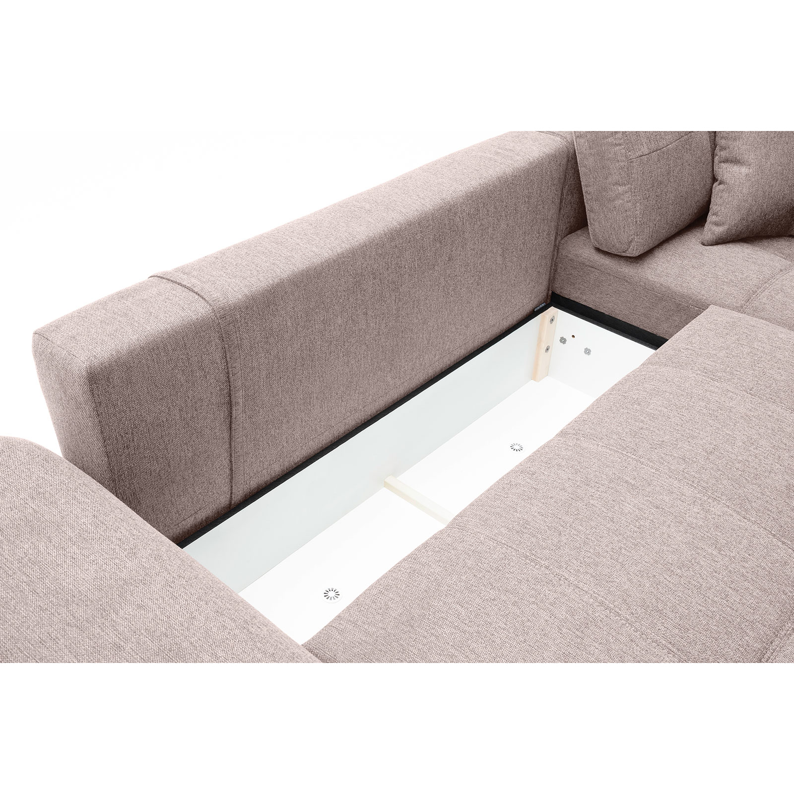 Ecksofa - taupe - Boxspringaufbau - Dauerschläfer