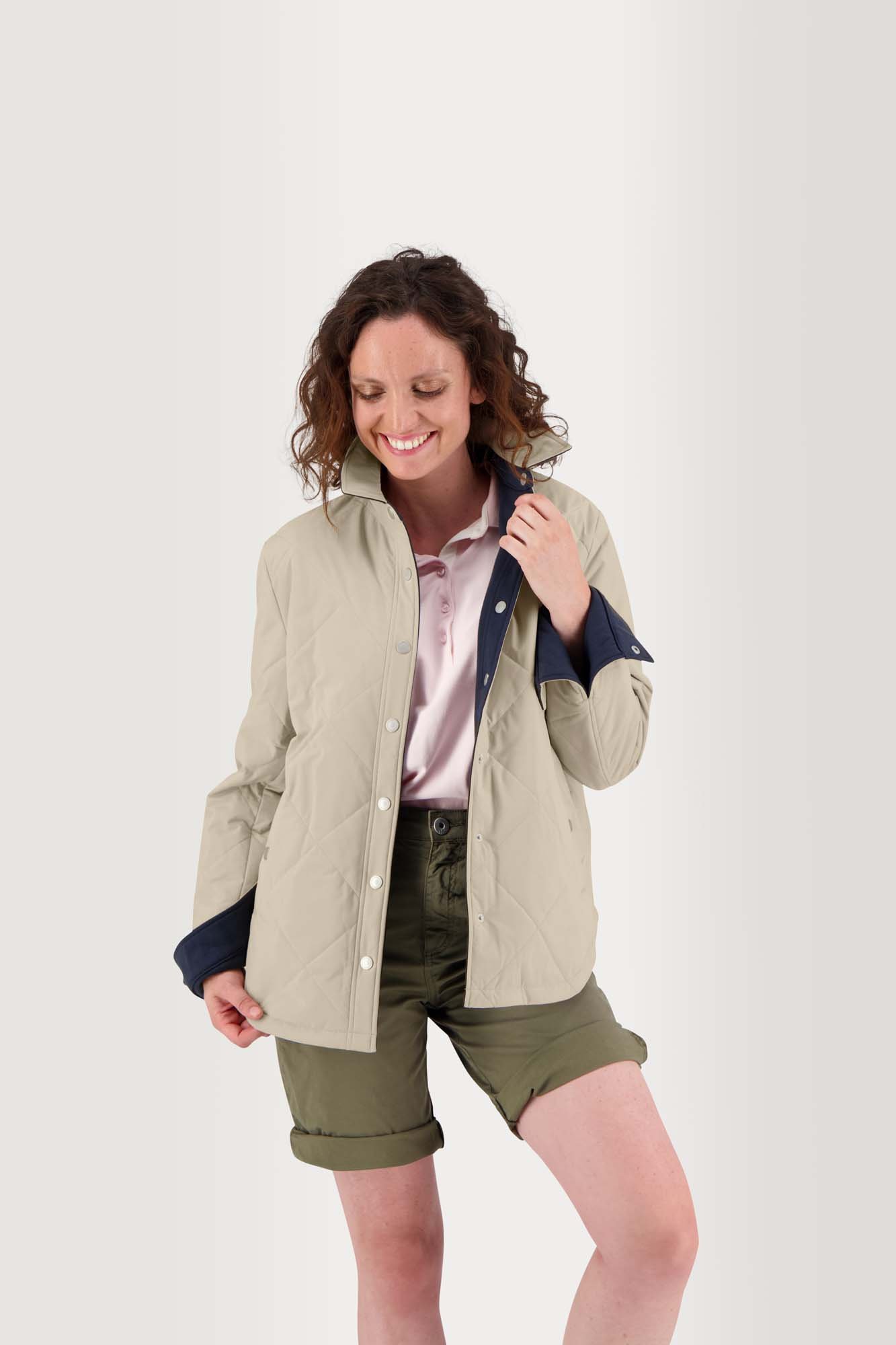 Veste Femme Reversible Esprit Sur Chemise Ivoire et Marine
