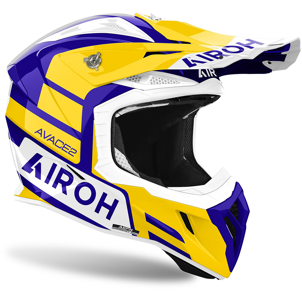Airoh - Casque Aviator Ace 2 Sake Jaune / Bleu / Blanc / Brillant
