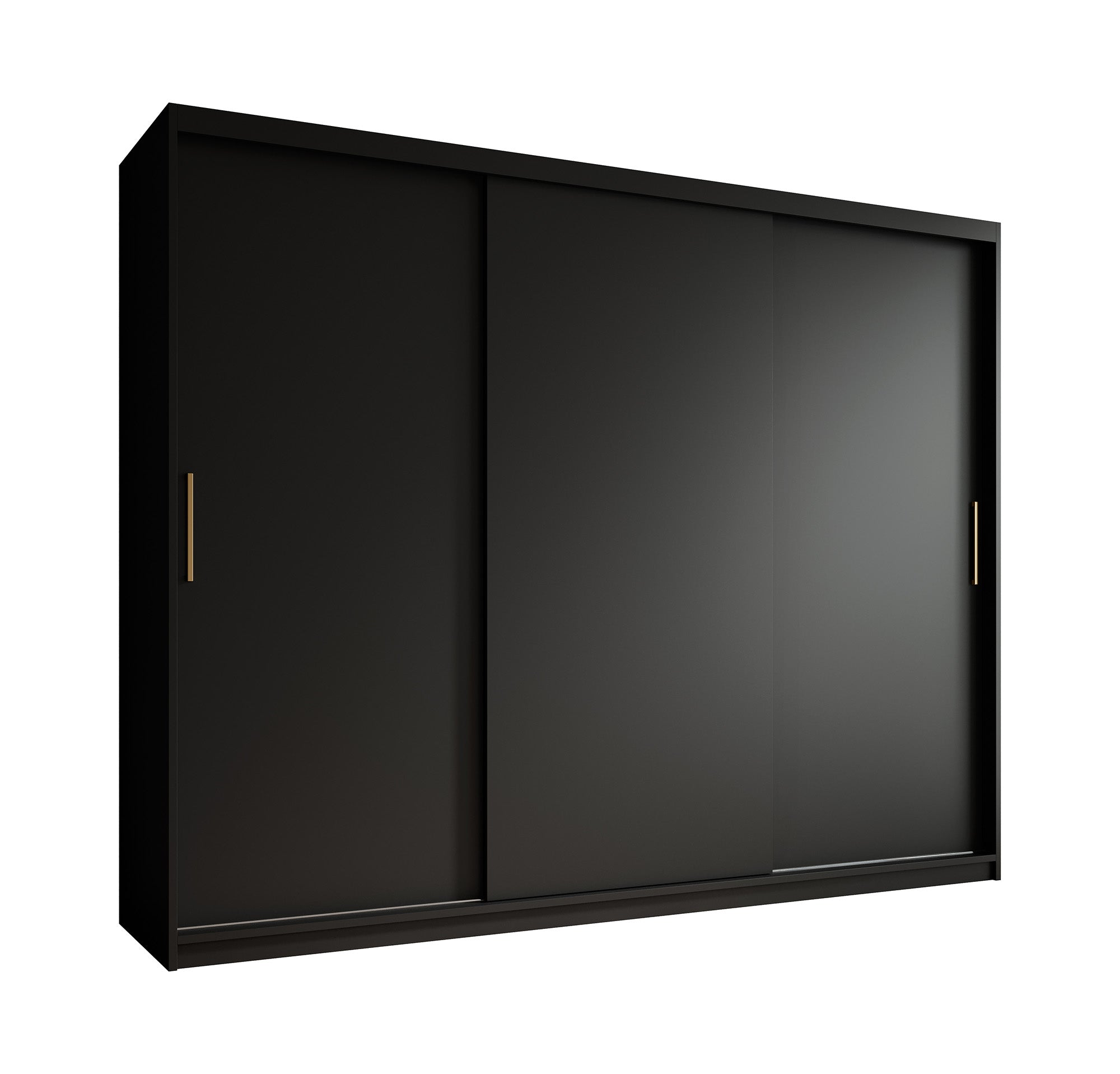 Mandalin - Kledingkast met schuifdeuren - Zwart - 250x62x200 cm
