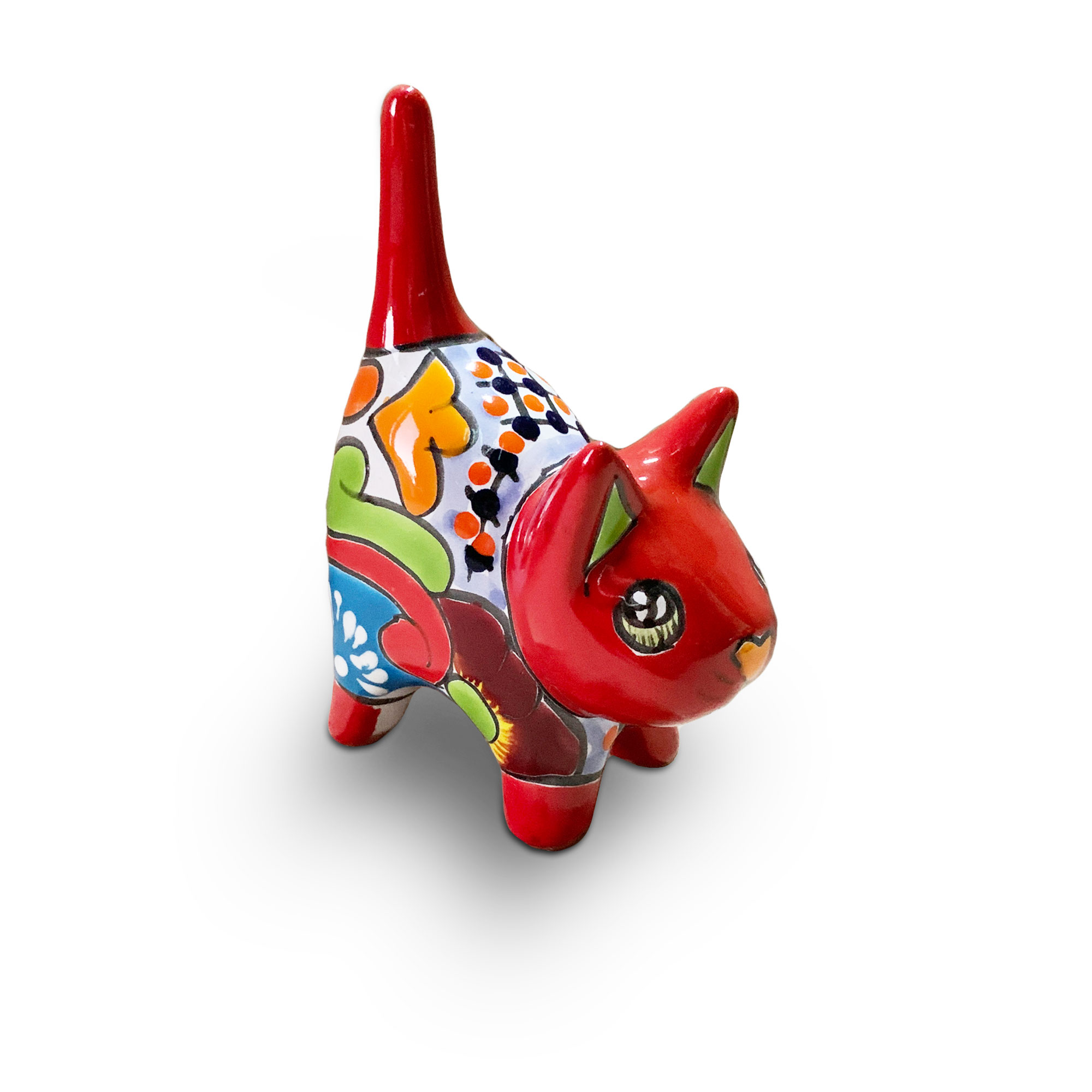 Katze Keramik rot, H 14 cm, B 10 cm, L 5 cm günstig bestellen