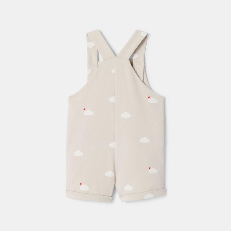 Salopette courte en molleton beige bébé garçon Beige