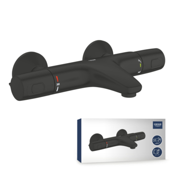 Grohe Thermostatische Badkraan Precision Trend  met omstel 15cm Mat Zwart