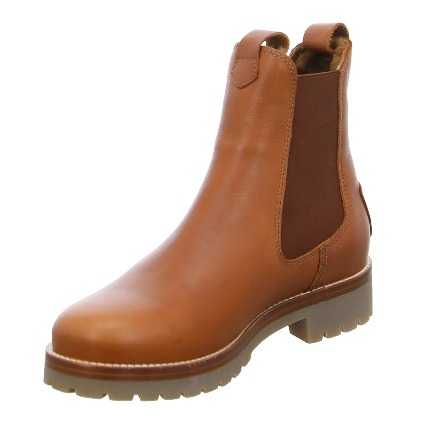 PANAMA JACK Boot Cognac Leder  mit Lammfell-Futter