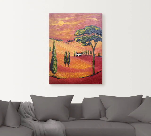 Artland Leinwandbild »Irgendwo in der Toskana/Toscana« Sonnenaufgang & -untergang 1 Stk. tlg. auf Keilrahmen gespannt