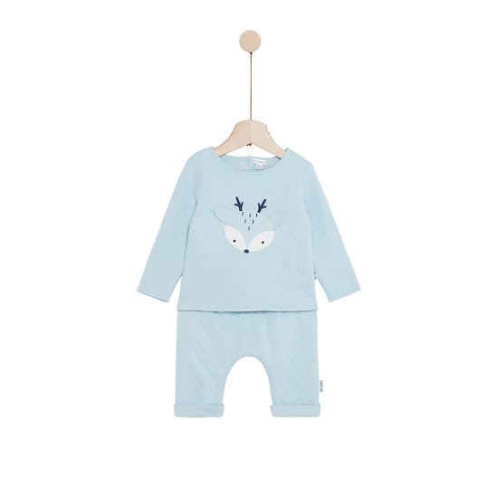 Petit Cocon Mignon Ensemble Pantalon + Haut   Bleu Stratus        de               P'tit bisou