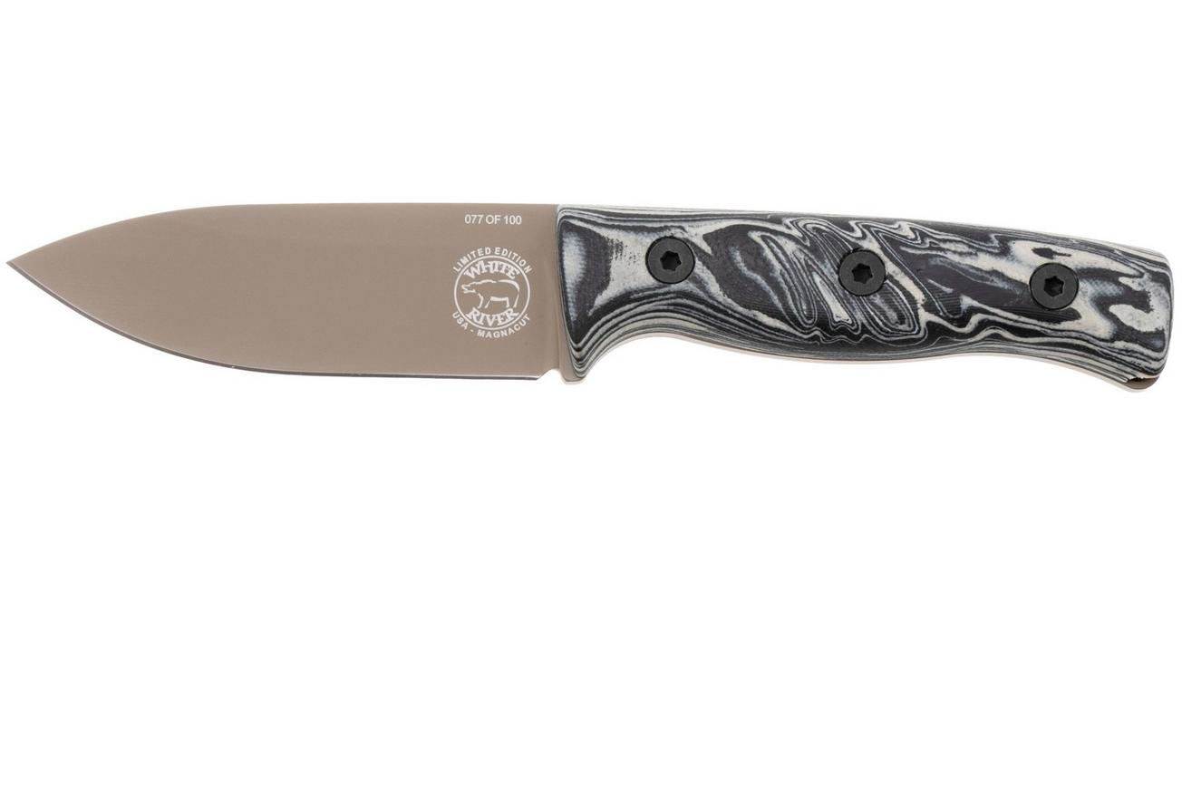 White River Knives Ursus Cub Limited 2025 WRUR35-LIM25-FDE, CPM MagnaCut, Tan G10 bushcraftmes, Kydex schede met firesteel