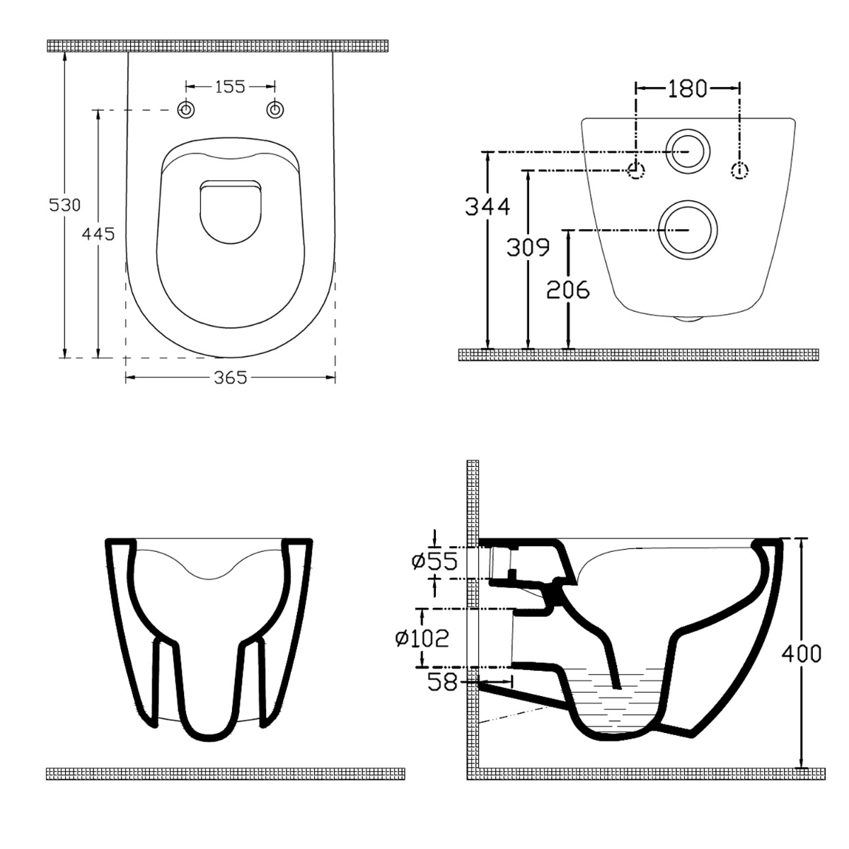 Isvea Infinity randloos toilet 53x36,5cm mat rood