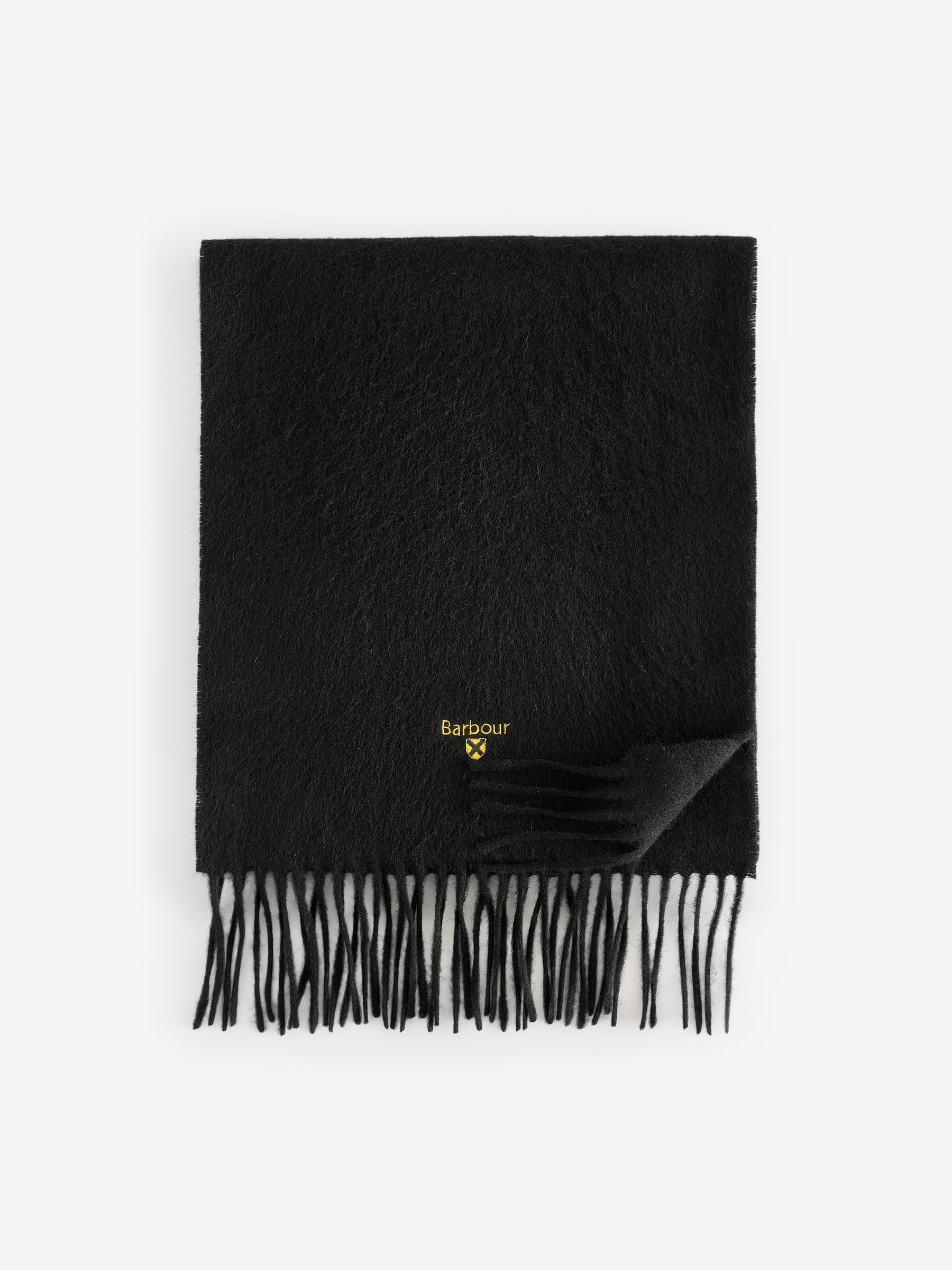 Zwart - Barbour® effen lamswollen sjaal