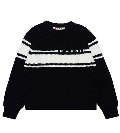 Marni Bluse - Wolle - Schwarz m. Weiß