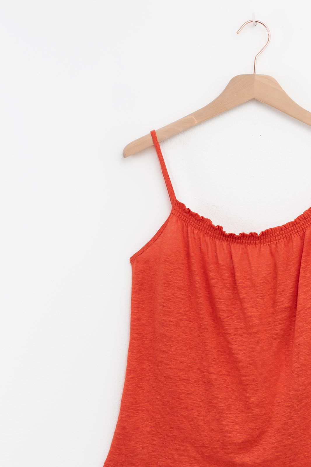 Oranje linnen singlet