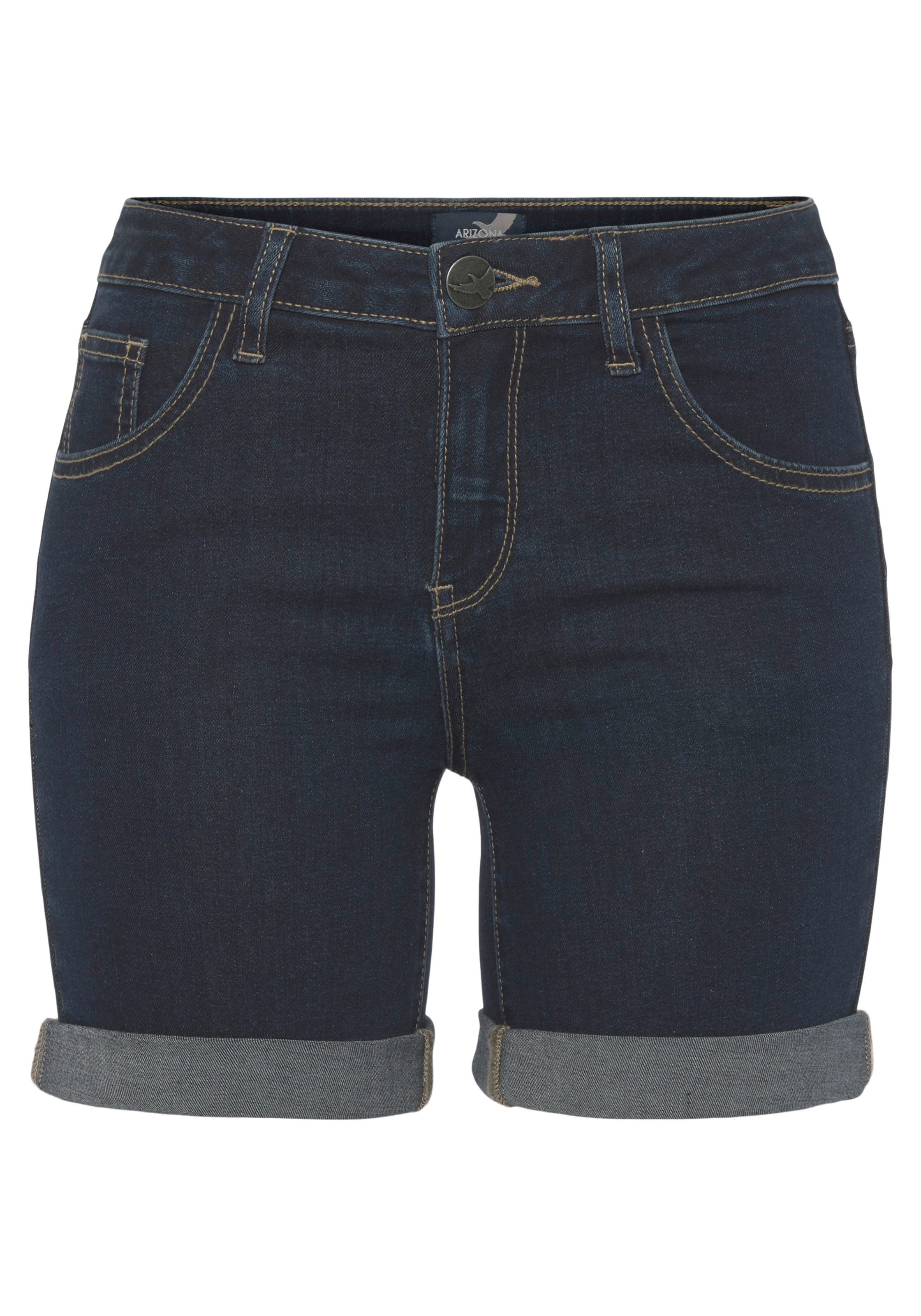 Arizona Jeansshorts »Ultra-Stretch«, extra eng geschnitten,  krempelbare Beinabschlüsse