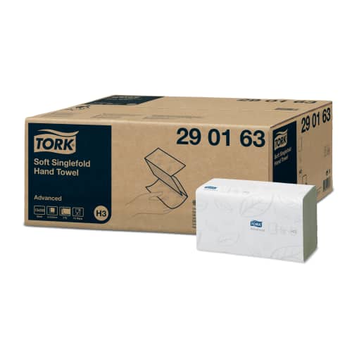 Essuie-mains plié V blanc 23 x 24,8cm certifié Ecolabel Tork