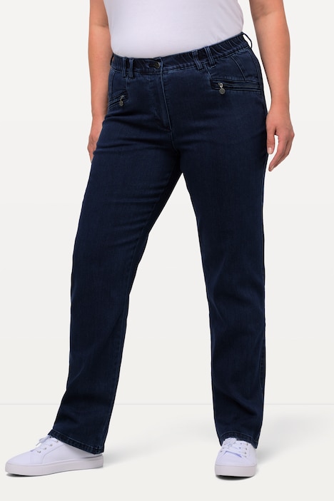 Jeans Mony, konisches Bein, Reißverschlusstaschen