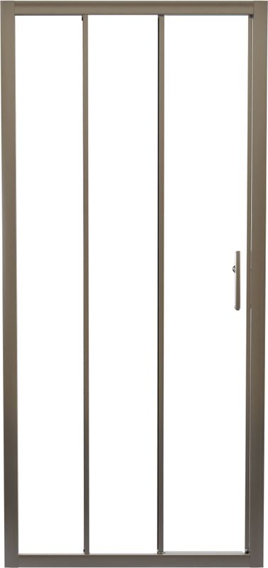 Linie - Cadiz - Driedelige Douche Schuifdeur - Helder Glas - 90 cm x 190 cm - Geborsteld Chroom Profiel