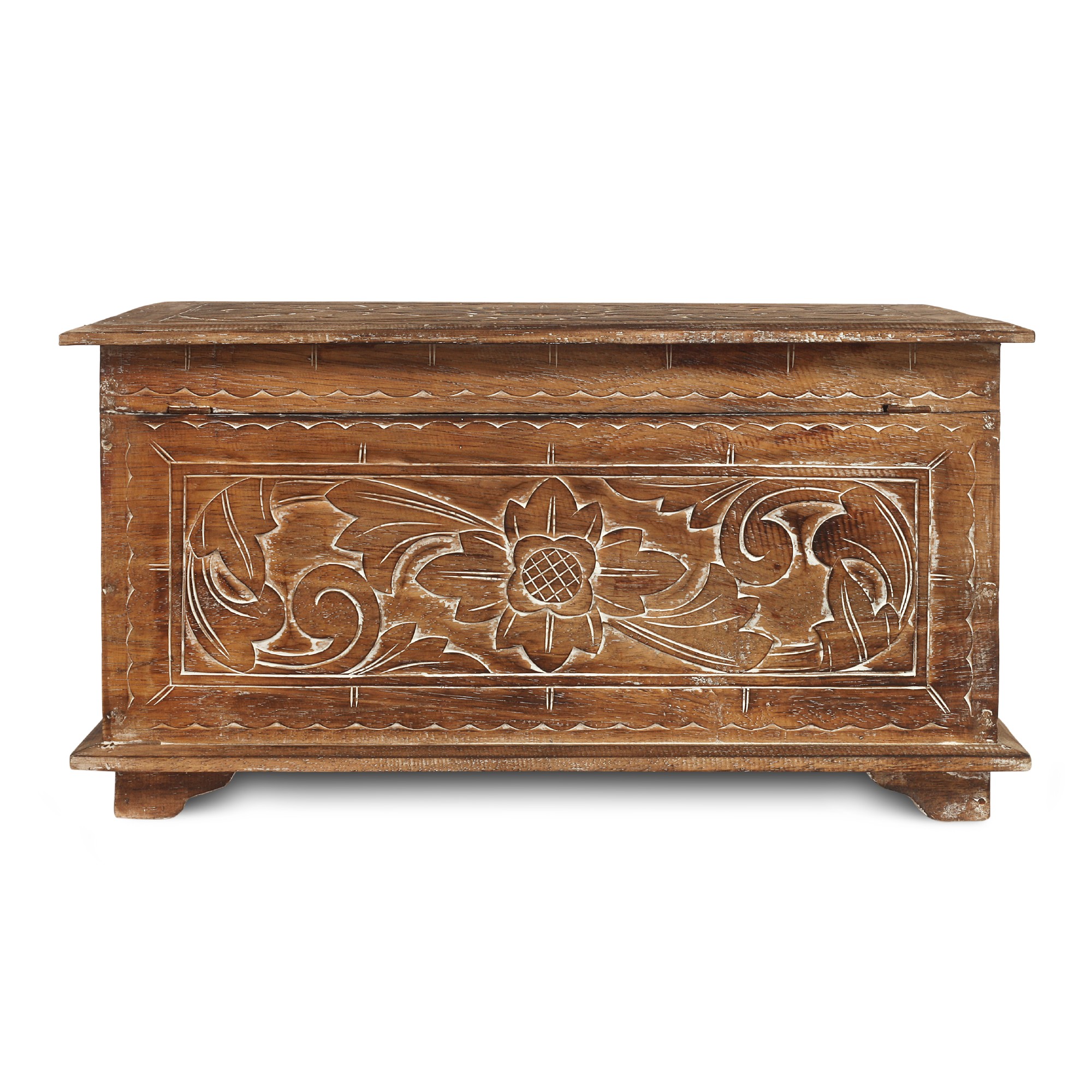 3er-Set Truhe mit Blumenmotiv, aus Albesiaholz von fischer's lagerhaus