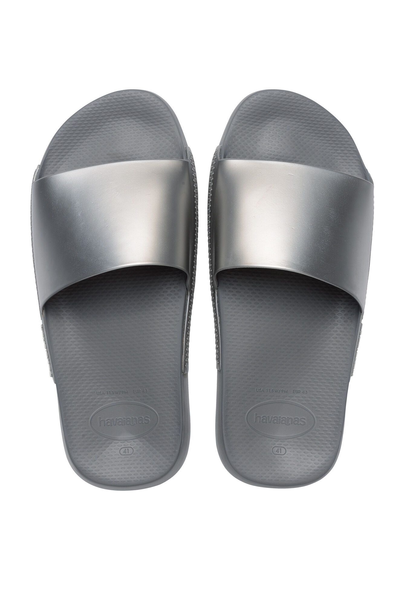 Chinelo Hav. Slide Classic Metálico - cinza
