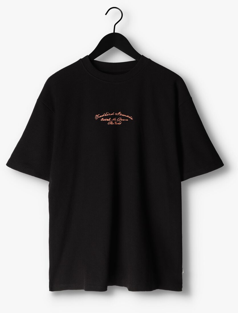 WOODBIRD zwarte woodbird t-shirt cole road tee