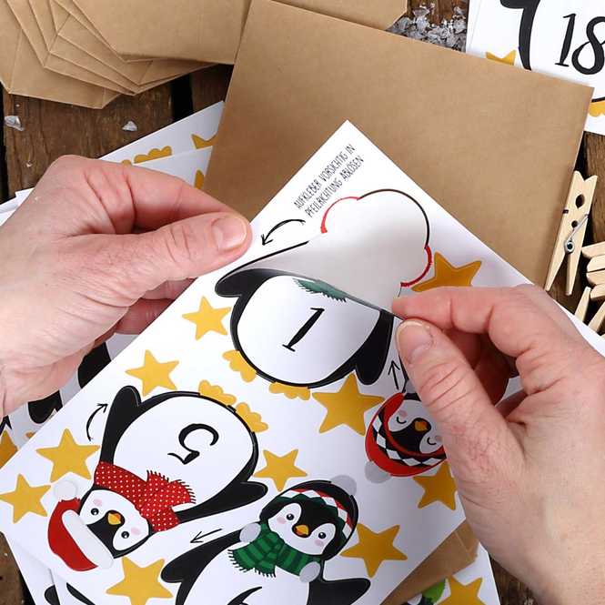 Adventskalender-Bastelset - Pinguine