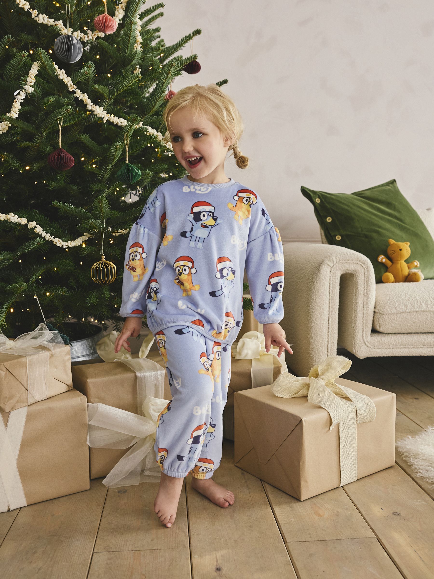 Blauwe AOP - Bluey Cosy Fleece Pyjamas (12mths-10yrs)
