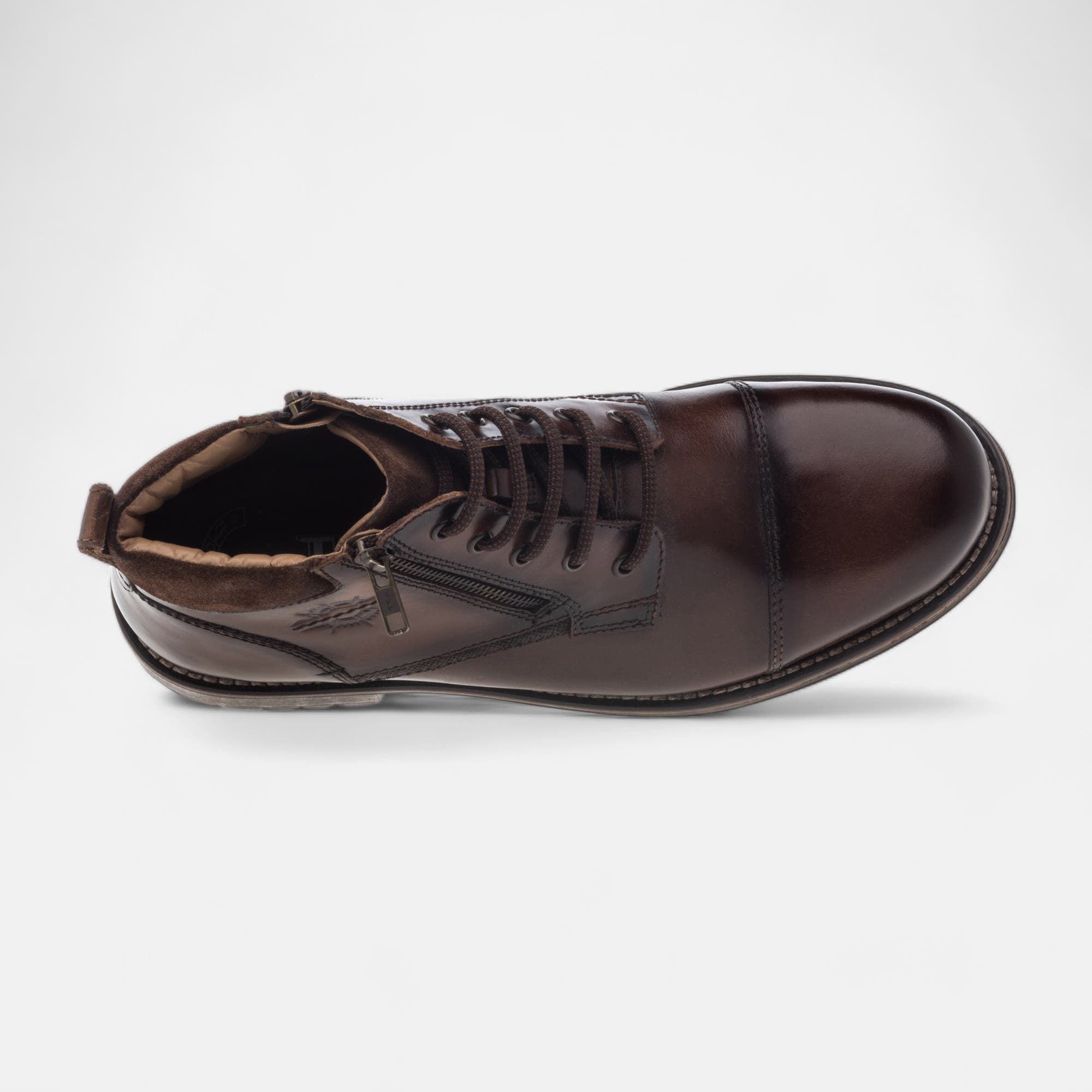Boots Homme en cuir cognac