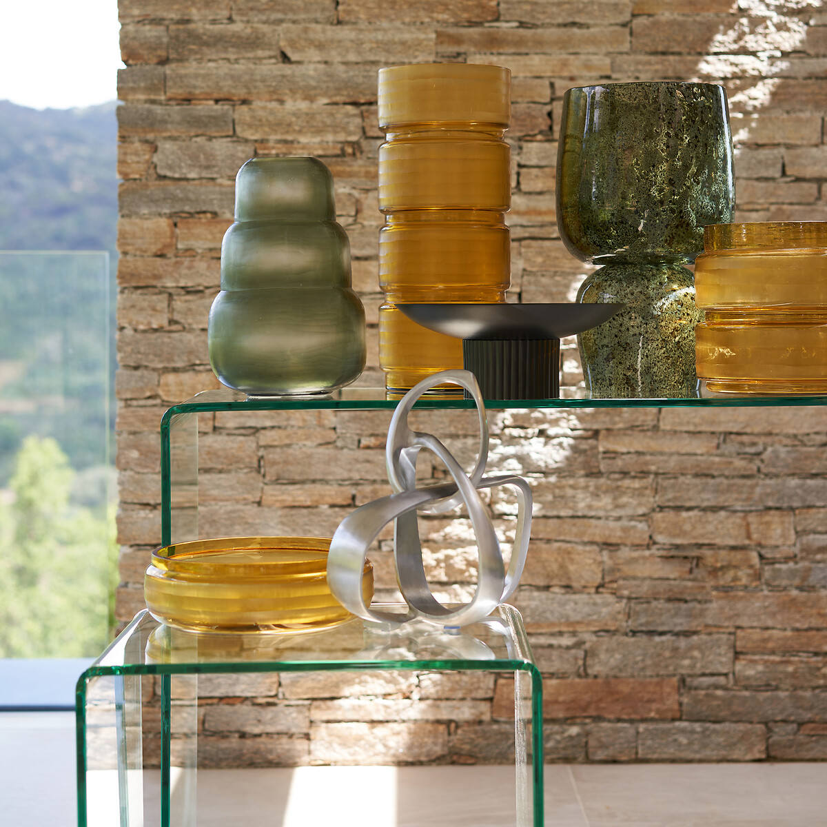 AM.PM<br>Vaso de vidro amarelo transparente, Sunira