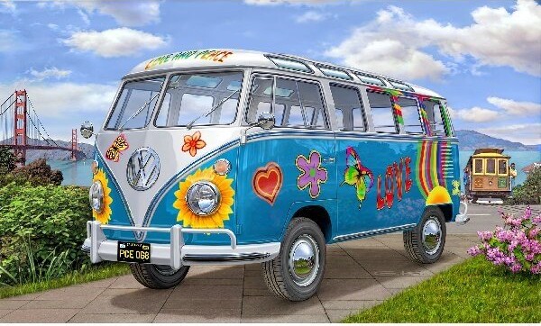 Revell - Vw T1 Samba Bus Flower Power - 1:24 - Level 5 - 07399