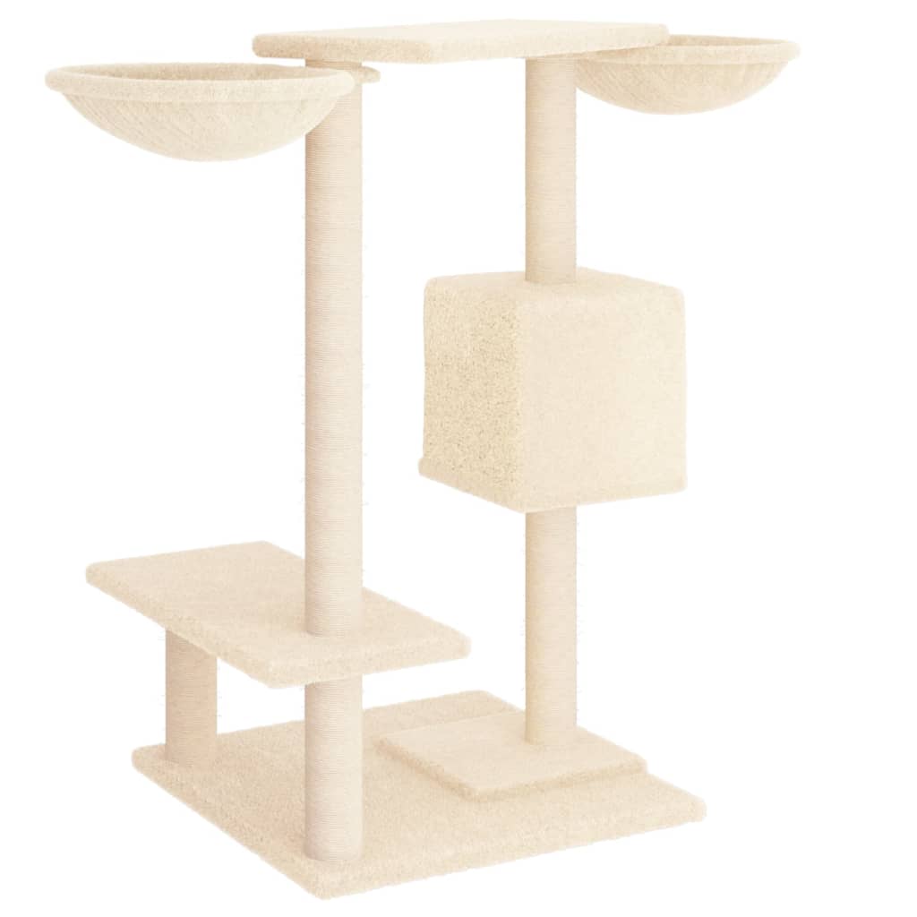 arranhador para gatos vidaXL com postes para arranhar, creme, 82 cm