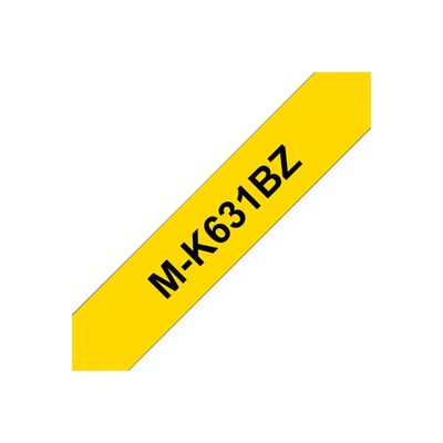 Brother MK631BZ - Ruban d'étiquettes papier auto-adhésives - 1 rouleau (9 mm x 8 m) - fond jaune écriture noire