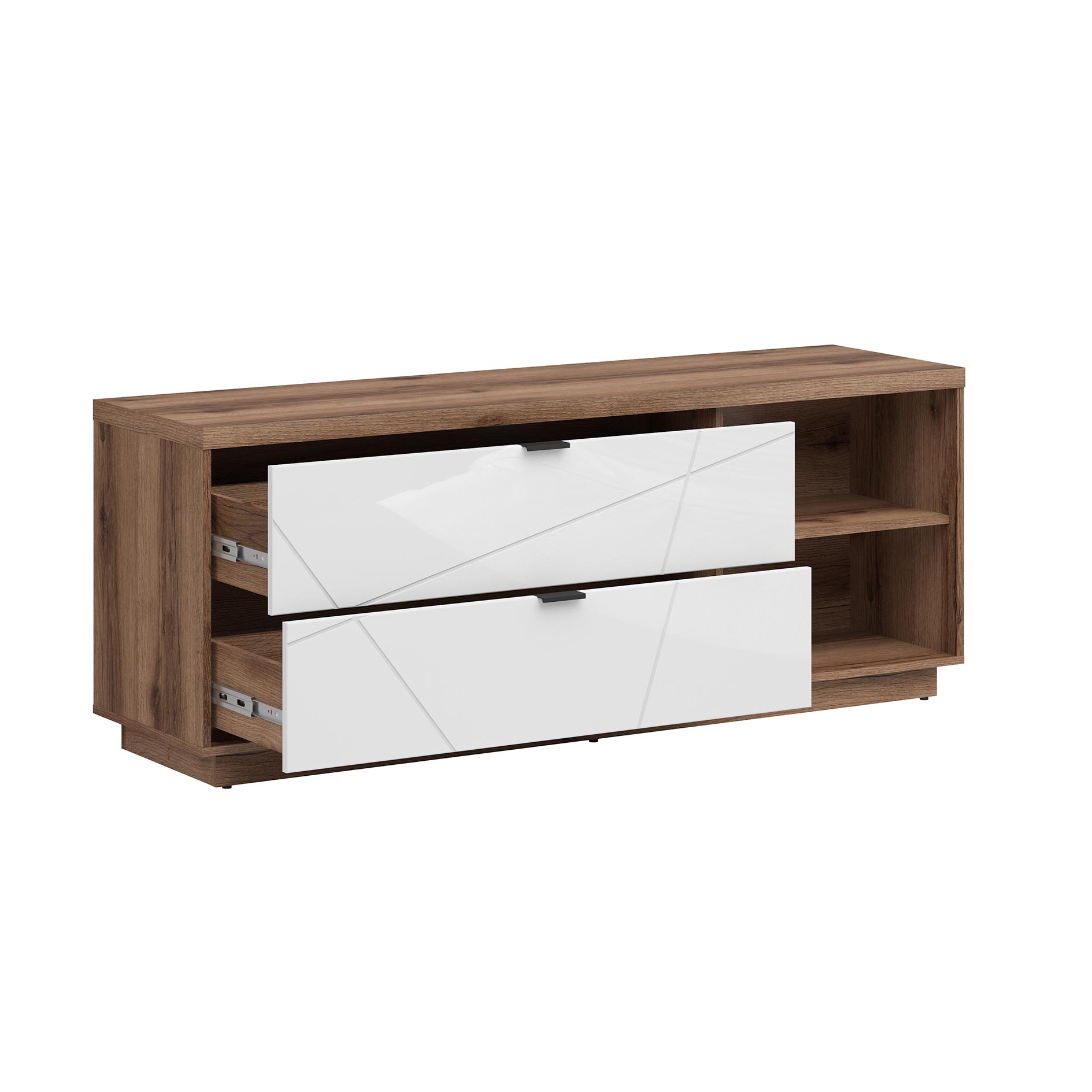 Lowboard - Delano Eiche-weiß - 2 Schubkästen - 146 cm