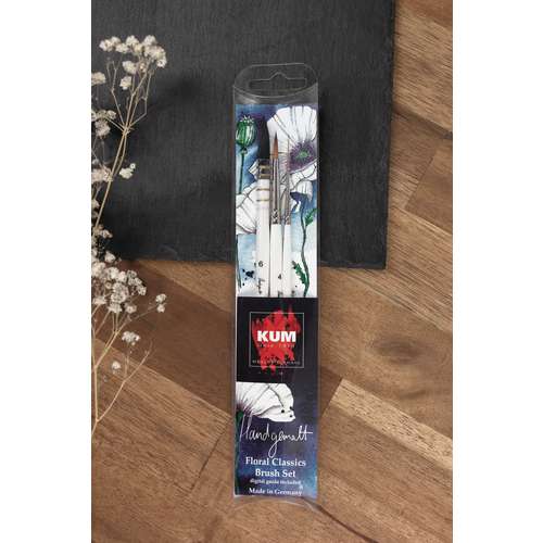 KUM® Hand-painted Floral Classics Aquarellpinsel-Set, 3-teilig