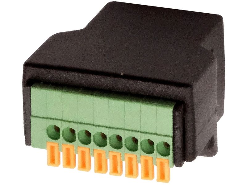 Exsys Buchse RJ45 zu 8-pin Terminalblock mit Drucktaster 1 Terminalblock Adapter