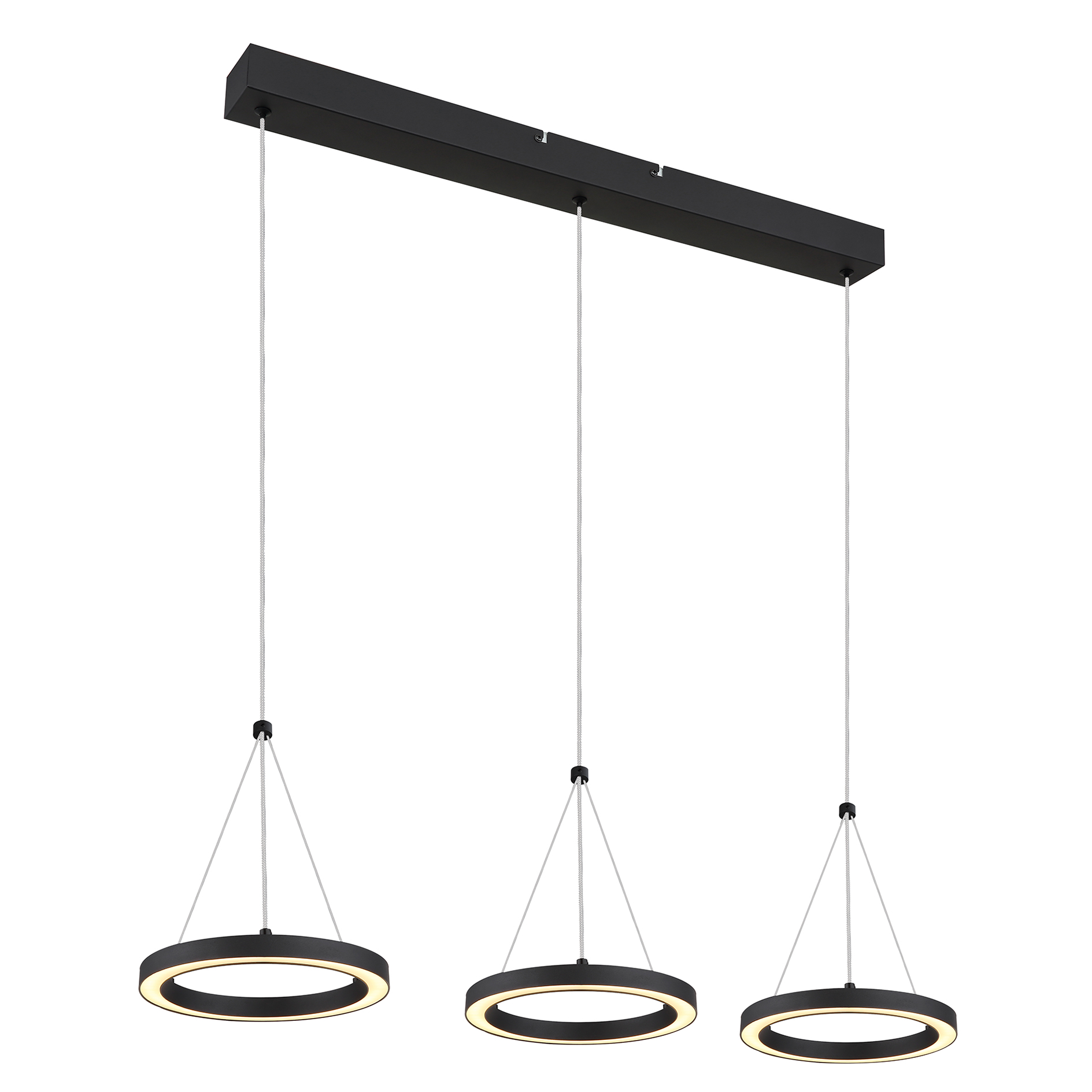 LED-Pendelleuchte - schwarz matt - Memoryfunktion - 3-flammig