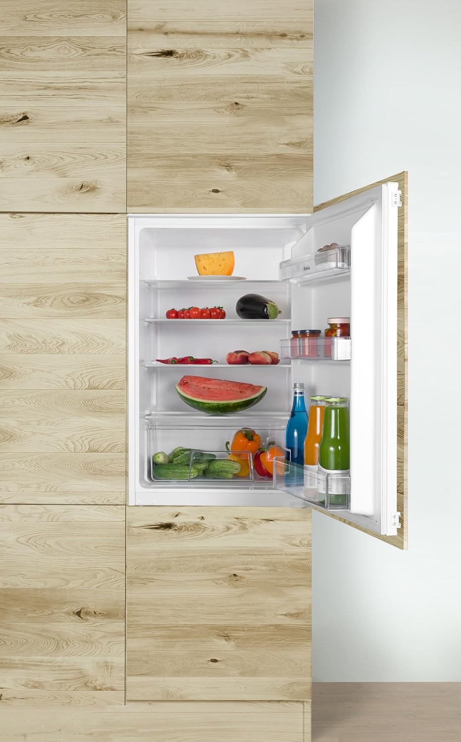 Amica EVKSS 353 900 / Vollraum-Kühlschrank / 880 mm Nische/Schlepptür-Technik/elektronische Steuerung/Inverter-Motor