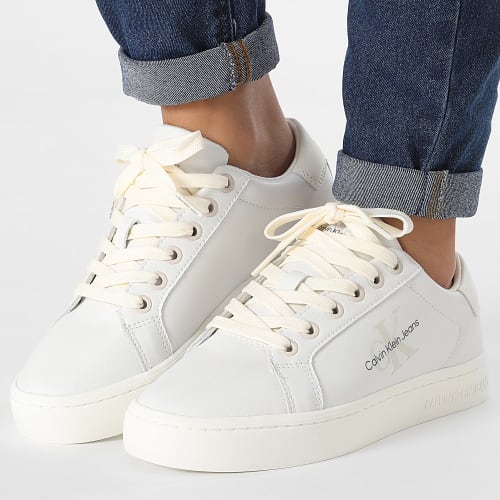 Baskets Femme Classic Cupsole Laceup Leather 1269 Bright White Creamy White