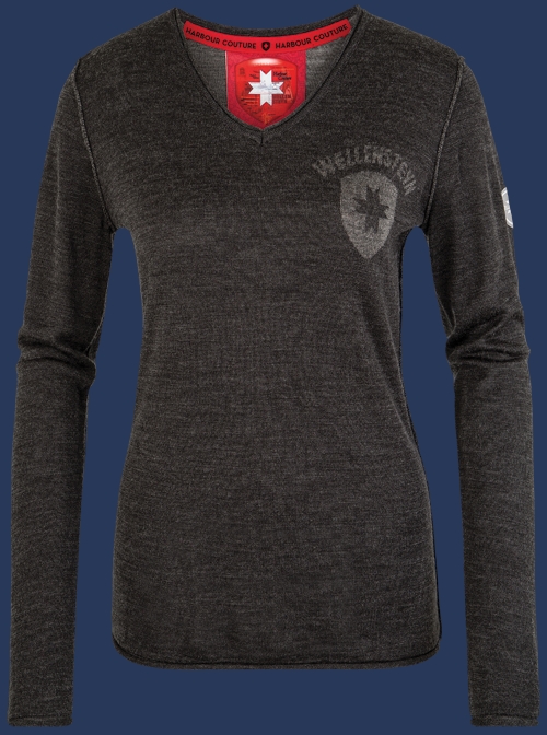 Damen Pullover 006 KoNitE, Anthracite/Midkhaki