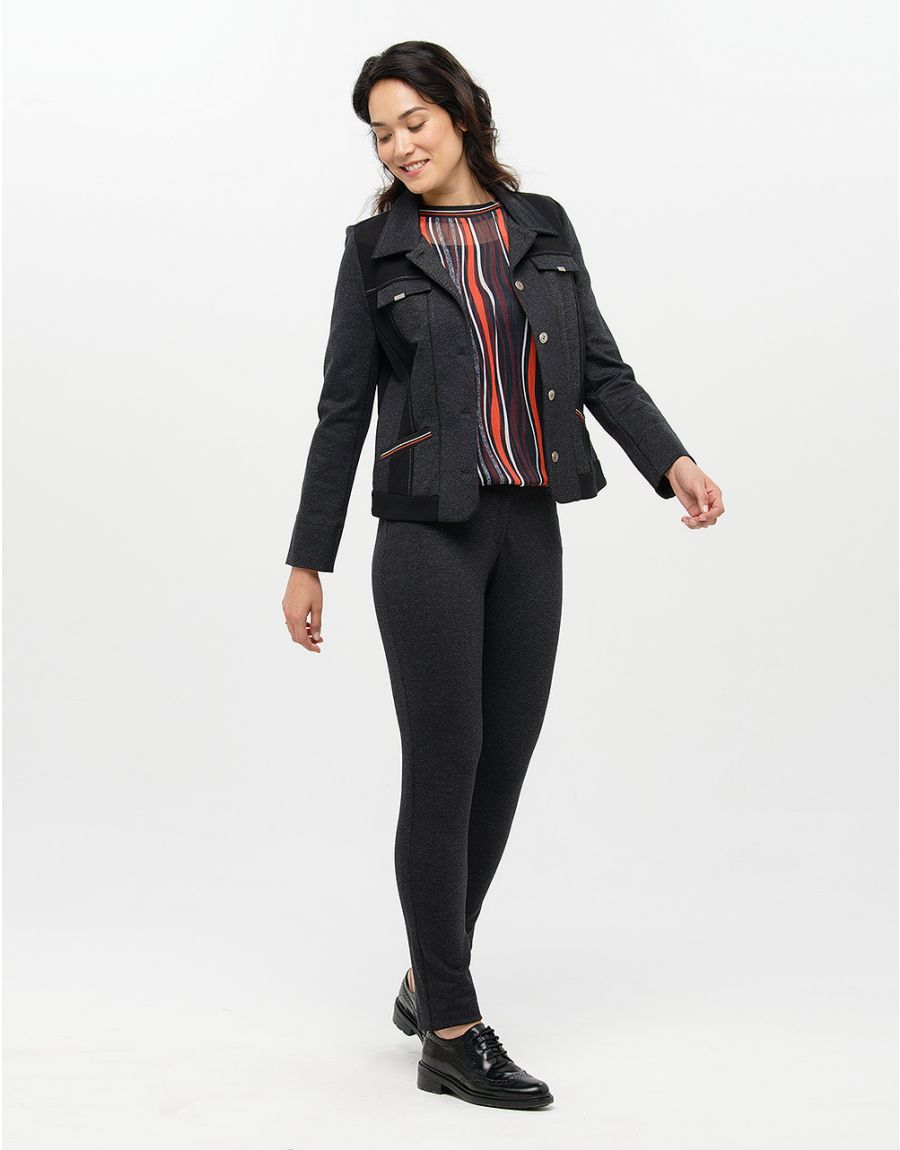 Blouse fluide rayée noire