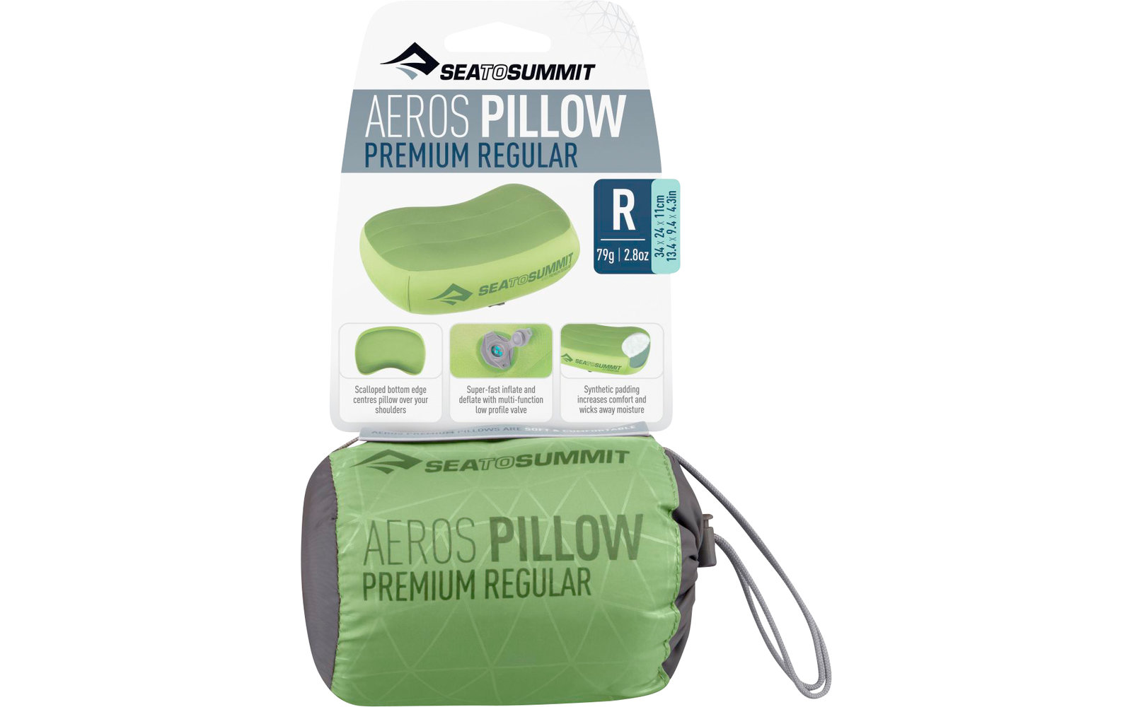 Sea to Summit Aeros Premium Pillow Reisekissen Regular, blau 34x24x11cm