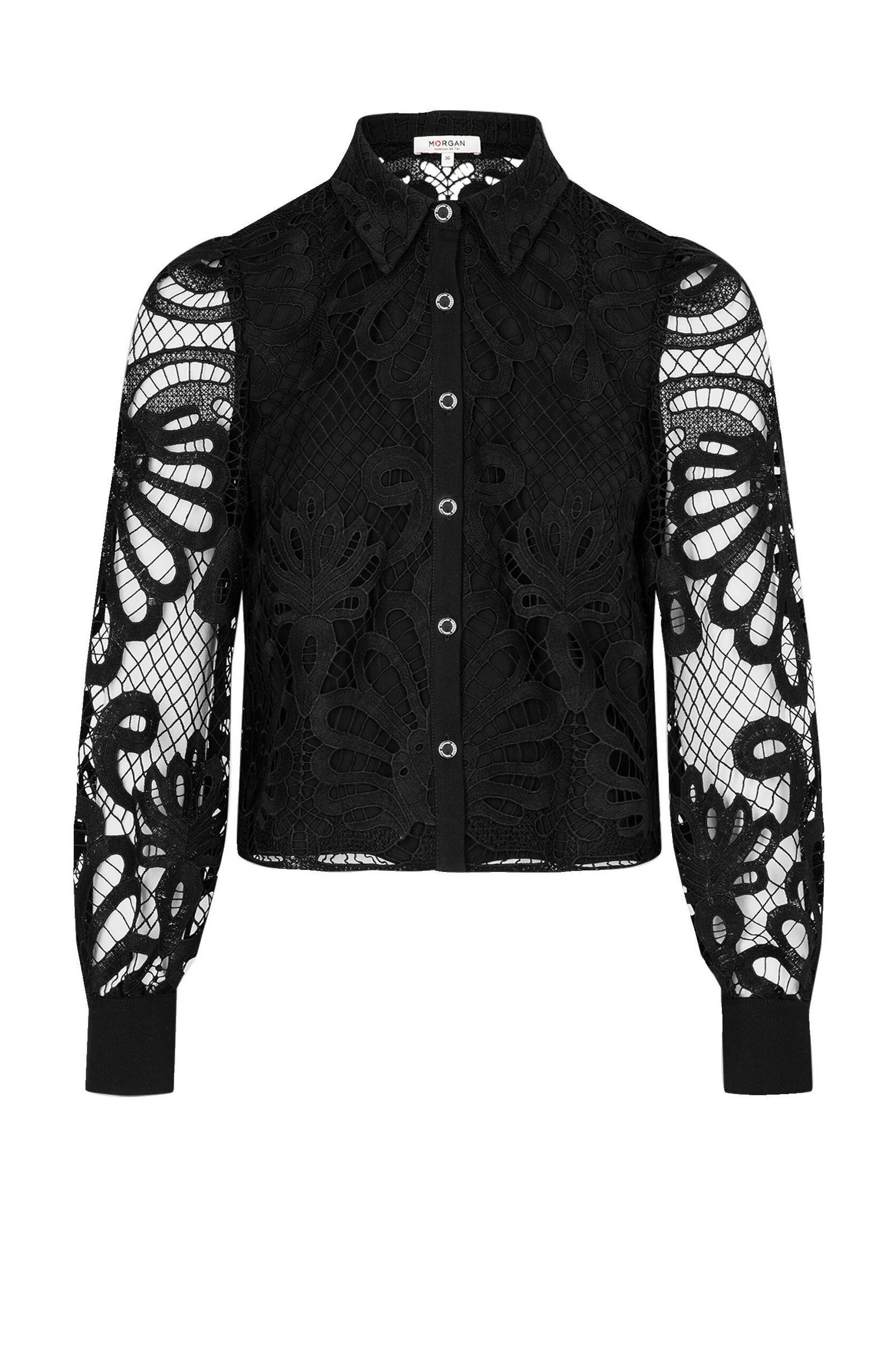 Morgan semi-transparante blouse zwart