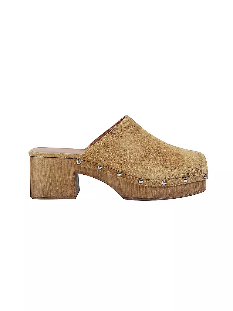 COPENHAGEN Pantoletten - Clogs SUEDE hellbraun