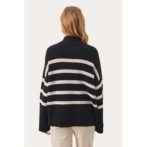 Part Two RajanaPW Striktrøje, Dark Navy Stripe, XL