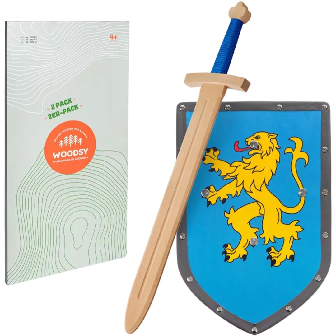 Woodsy zwaard met schild - leeuw - 57,5 cm