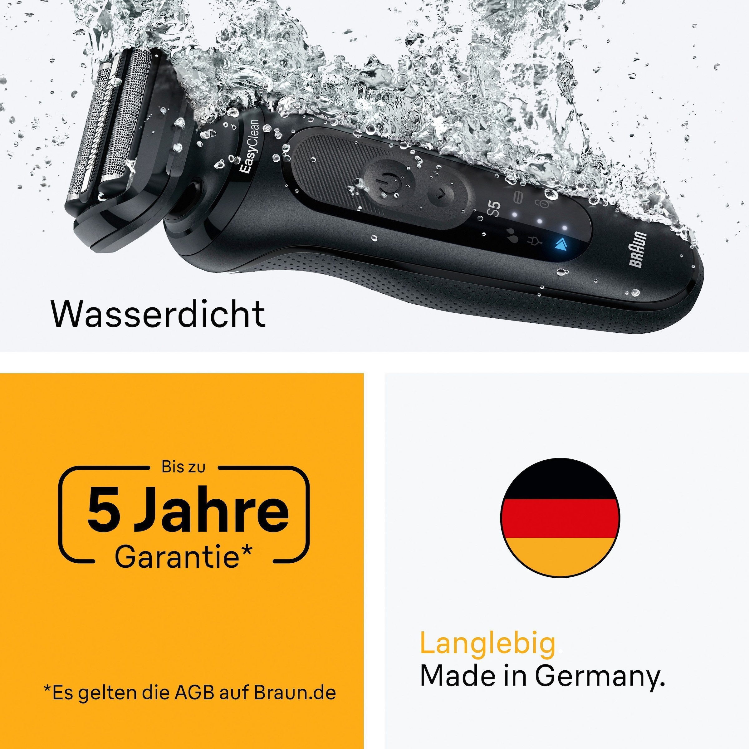 Braun Elektrorasierer »Series 5 52-N1200s« 1 Stk. Aufsätze 100% wasserdicht, Präzisionstrimmer-Aufsatz, Bis zu 50 Min