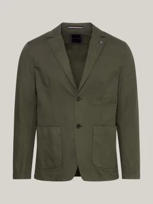 Blazer Slim Fit com Monograma TH em Sarja