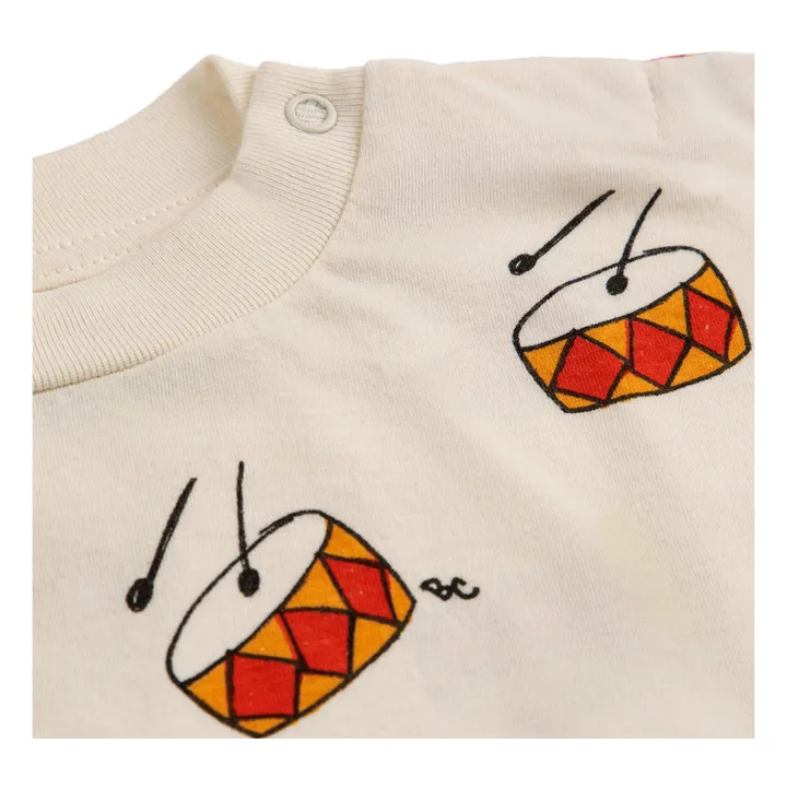 Bobo Choses T-Shirt Coton Bio Tambours | Ecru
