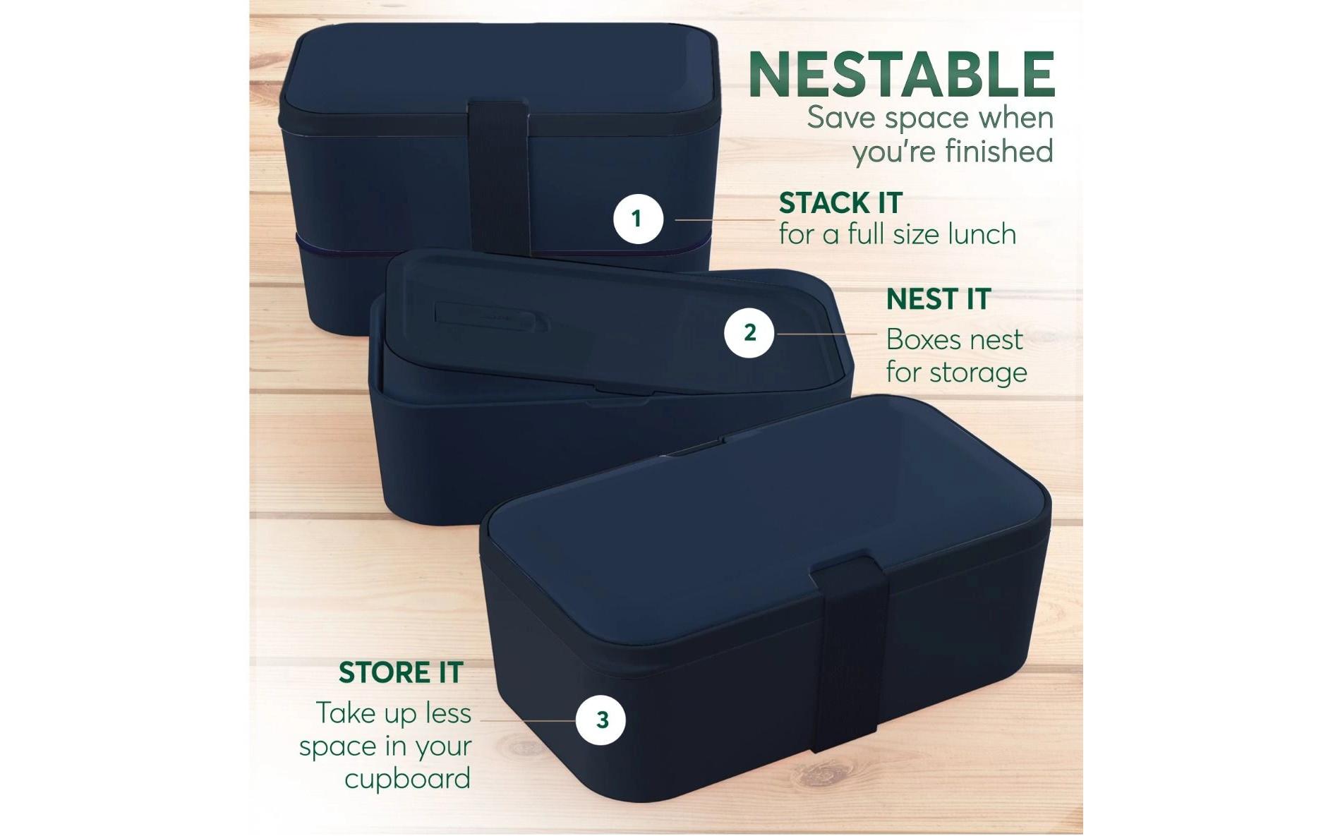 Lunchbox Nestable L Midnight BluePraktische und nachhaltige Lunchbox