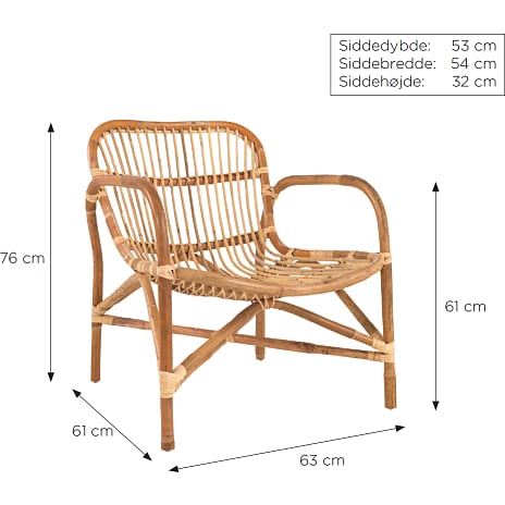 Fiji loungestol - rattan