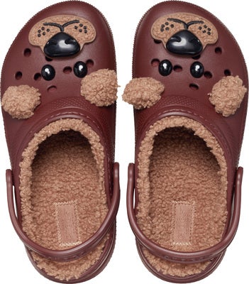 Crocs Classic Fôrede Tøfler, Bear/Dark Clay